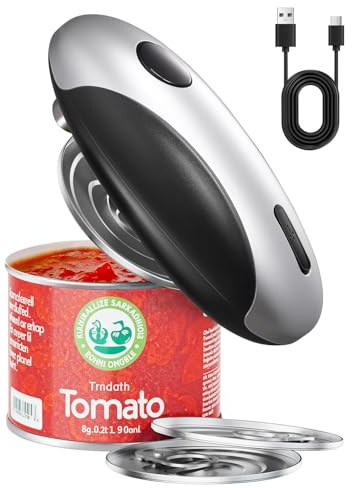 Bearwind Rechargeable Electric Can Opener - Smooth Edge, One-Touch Automatic Can Opener for Seniors & Arthritis, Hands-Free Can Openers for Kitchen, Type-C Fast Charge, Compact Portable Can Openers