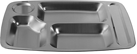 Edelstahl Thali Menüteller mit 5 Unterteilungen