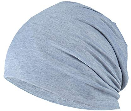 YOFASEN Slouchy Beanie Mütze - Chemo Cancer Kopfbedeckung aus Baumwolle Schlafmütze Turban Kopfbedeckung Strecken Muslimisches Kopftuch für Frauen Männer, Grau, One size