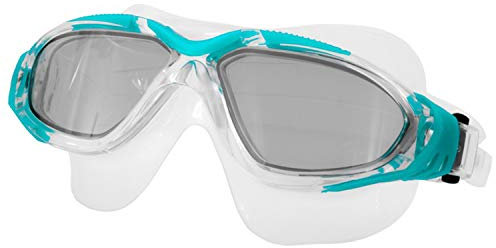 Aqua Speed Schwimmbrille mit Panorama-Sichtfeld für Triathlon Wettkampf Training | Schwimmmaske | UV Swimming Goggles | Hellblau | Bora