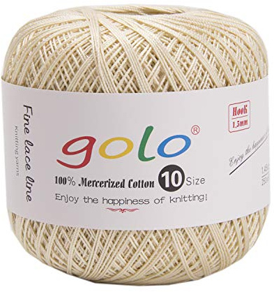golo Crochet Thread Size 10 Yarn for Hand Knitting Crochet Yarn (Pearl-806)