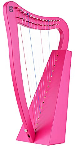 MAHWTF Lyre harpa för nybörjare, 15-strängad lyre harpa trä stränginstrument med bärväska rem rengöringsduk stämningsnyckel pickup för nybörjare