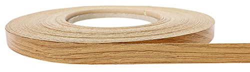 DecoMeister Cinta de Melamina de Borde con Adhesivo Termofusible Para Cantos Cintas Adhesivas Para Planchar Para Muebles Tableros Armarios Estantes Chapa Efecto Madera 21mm x 50m Roble Caramelizado