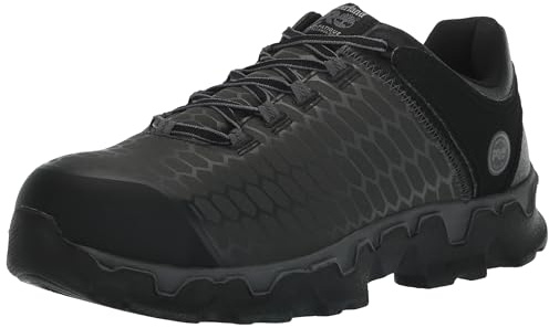 Timberland PRO Men's Powertrain Sport Alloy Safety Toe Industrial Athletic Work Shoe, Black/Grey-2024 New Raptek, 13 W