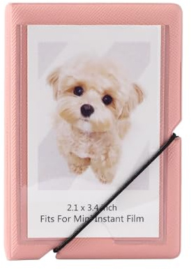 Mini album photo instantané pouvant contenir 28 photos Compatible avec Fujufilm Instax Mini 11 9 8 8+ 70 7S 90 25, Polaroid, Lomography (rose)