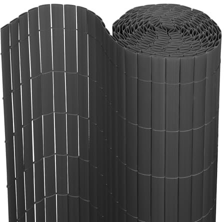 Vigevee Canisse en PVC, 80 x 700 cm, Brise Vue en PVC Renforcement en 3 Poids, Clôture Jardin, Résistant aux intempéries, Intimité pour Jardin, Balcon, Piscine, terrasse, Gris