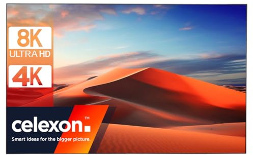 celexon HomeCinema Perform CLR Écran de Projection 100“ | 221,5x124,5 cm 16:9 | Cadre 8K Full-HD à Contraste élevé pour Bureau & Home Cinéma | Exclusif pour vidéoprojecteurs UST