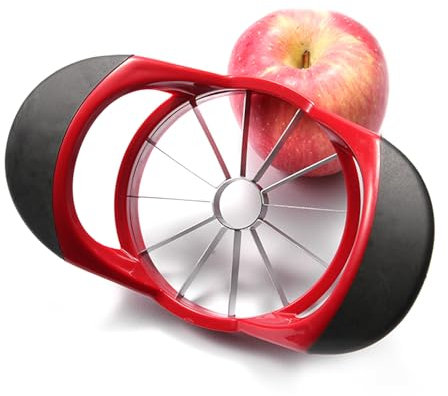 Affettatrice e taglia mele in acciaio inox, per frutta, divisore per mele, manico ergonomico in gomma con 12 lame affilate, per la cucina domestica