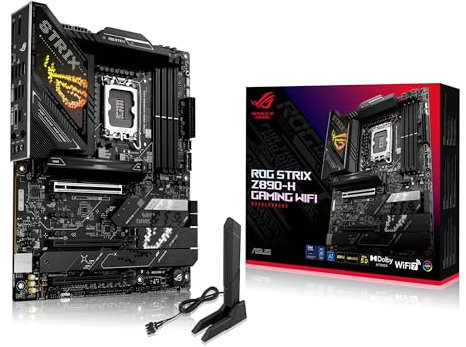 ASUS ROG Strix Z890-H Gaming WiFi Z890 LGA 1851 ATX Motherboard, Intel® Core™ Ultra Series 2 Ready, Advanced AI PC-Ready, 16+2+1+2 Stages, DDR5, 5Gb LAN, WiFi 7, 4X M.2, PCIe 5.0, USB Type-C®, AI OC