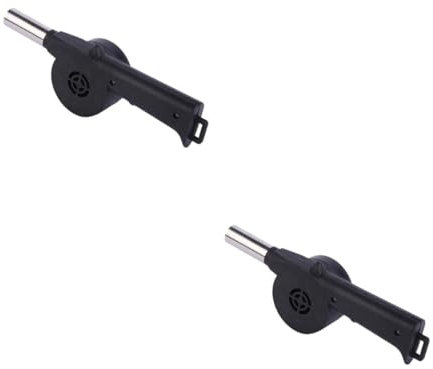 UKCOCO 2pezzi Ventilatore Manuale Per Bbq Soffiatore Per Barbecue e Attrezzo Per Accensione Per Campeggio e Grigliate All Aperto Leggero e Compatto