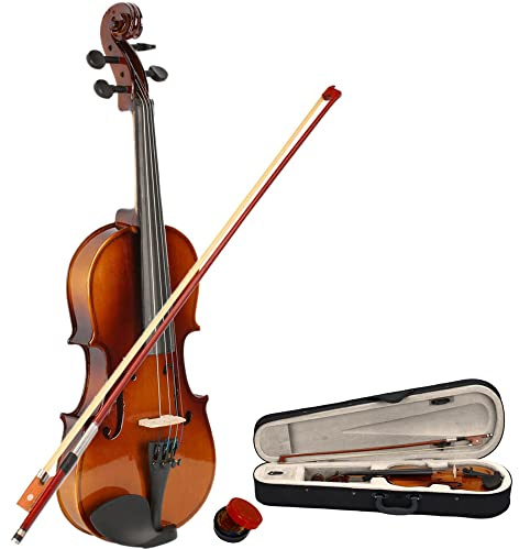 1/2 Violin Starter Kit with Carry Case, Bow, Rosin for Kids Aged 9-10