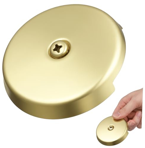 Housoutil Placa de acero inoxidable para desbordamiento de bañera, cubierta de drenaje duradera para control de agua, fácil instalación, se adapta a bañeras de un solo agujero, accesorio de baño