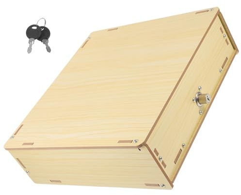 Milisten Vassoio Portadenaro in Legno da Tavolo Cassetto Multifunzionale, Organizer per Scrivania Scomparti Multi-griglia per Contanti, Carte e Assegni, per Ufficio, Negozi e Ristoranti