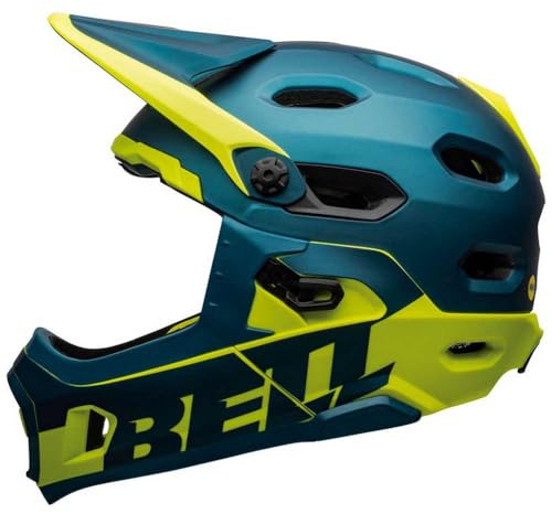 Bell Unisex – Erwachsene Super DH Mips Fahrradhelm MTB, matte/gloss blue/hi-viz, S | 52-56cm