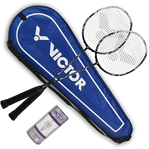 VICTOR Ultramate 8 Badmintonset, 100% Graphit, schwarz/weiß, 70 cm