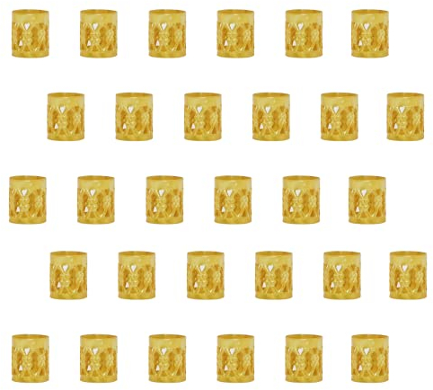 Lmyzcbzl Aluminium Dread Lock, 30 Stück Metall Cuffs Dreadlocks, Haarschmuck, Flechtet Haar Schmuck, Dreadlocks Zubehör (Gold)