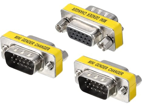 sourcing map VGA-Koppler, VGA-Gender-Changer-Anschluss, 15-poliger Stecker auf Buchse, VGA-Adapter, konvertiert für Kabelverlängerung, 3 Stück