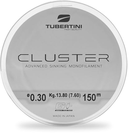 Tubertini Cluster Monofilo da Pesca Affondante 50% Nylon 50% Fluorocarbon – Bobina 150/300/1000 mt – Perfetto per la per Pesca Fresh e Saltwater
