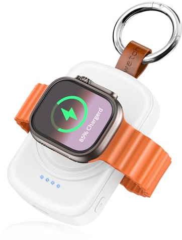 1 800 mAh Laddare för Apple Watch, Power Bank externt batteri bärbar för Apple Watch-serien 10/9/8/7/6/5/4/3/2/SE/Ultra/Ultra 2, Powerbank USB C magnetisk trådlös laddningskabel