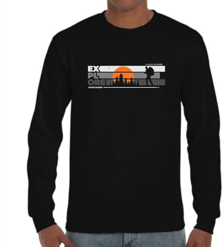 the Fan Tee Camiseta de Adulto de Manga Larga de Hombre Deportes Montañismo Senderismo Naturaleza Escalada Alpinismo Camping Pico Alpino 023 M