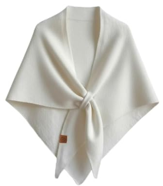 BRYCTSISEN Women Wool Triangular Scarf (Creamy White)