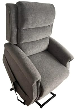 PLUS SANTE – Fauteuil releveur électrique Oslo | 1-2 Moteurs indépendants Dossier & Repose-Jambes, Fonction Relaxation, Mousse Haute densité | 90×94×110 cm | 48 kg (Gris/Tissu, 2 Moteurs)