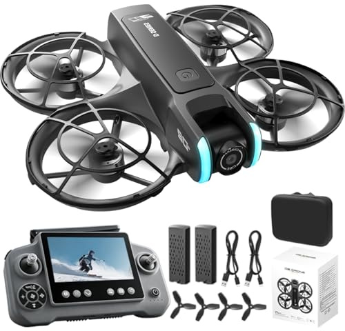 Mini Drone pour Adultes et Débutants, Double Caméra HD, Moteur Sans Balais, Positionnement par Flux Optique, Maintien d'Altitude, Flip 360°, Mode Sans Tête, Quadricoptère RC FPV, 2 Batteries