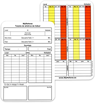 MyReferee Tarjeta de árbitros de fútbol 100 Piezas