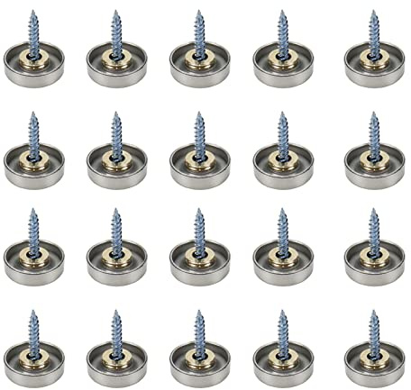 Rannb Mirror Screws Cap Cover Nails Stainless Steel 19mm/0.75 Dia - 20pcs