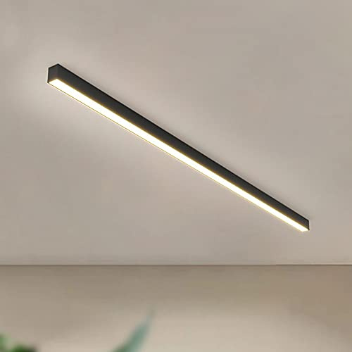 SDUYTDG Luz de Techo Lineal montada en Superficie, iluminación Regulable para Sala de Estar 3000K-6000K Tira de Luces Led Negras para Dormitorio, lámpara de Montaje Empotrado