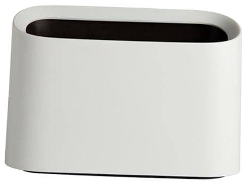 Amosfun Mini Poubelle de Bureau Blanche en Pp Double Couche, Facile à Transporter et Nettoyer, pour Bureaux et Plans de Travail