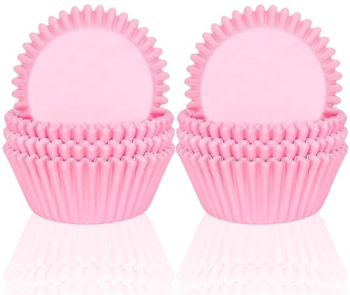 200 mini pirottini rosa per cupcake, muffin, torte, pirottini per dolci, per San Valentino, matrimoni, feste di compleanno, decorazioni per torte con bandiera del Regno Unito