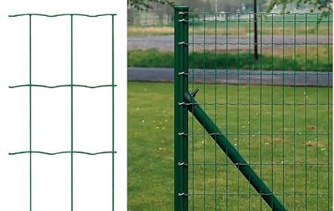 Tata Home Rete Metallica per Recinzioni Elettrosaldata a Maglia 76x63 mm Resistente da Esterno Recinzione Rigida da Giardino Orto Animali Colore Verde Rotolo 1x25 Metri