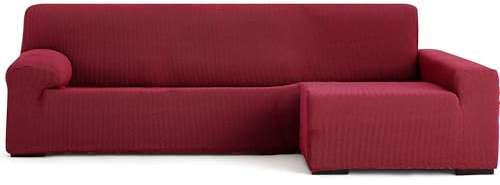 ECOMMERC3 | Copridivano Chaiselongue Braccio Lungo Destra Super Elastico Bielastico - Copridivano Chaiselong Colore Bordeaux con Schiume di Tenuta e Gomme di Valida Regolazione Destra o Sinistra