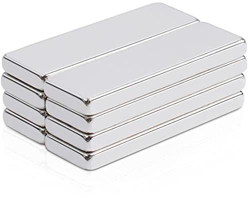 8 Stycken Starka Neodymmagneter - 30 x 10 x 3 mm Rektangulära Självhäftande Magneter för Anslagstavlor, Köksskåp, Magnetboard, Whiteboard, Magnettavla
