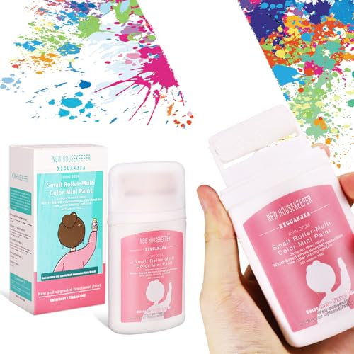 TLDNZXY Wandfarbe Weiß 100ml, Wandreparatur Rollbürste mit wandreparaturpaste, Wandfarbe Ausbessern weiß Ausbesserungsfarbe für Innen zum Ausbessern für Reparieren Sie Graffiti, Kratzer, Flecken