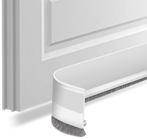 door White Self-Adhesive brush Cover Strips, Draught Excluder, Room Seal (5 cm)