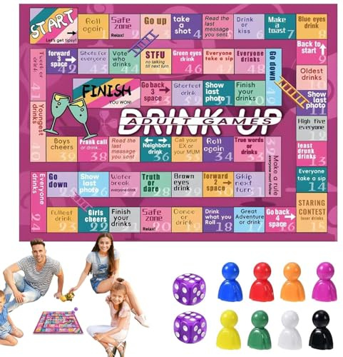 Ruwshuuk Divertenti giochi da bere per adulti,giochi da bere per adulti,giochi di coppia, giochi da tavolo, tappetini in pelle, giochi per adulti, giochi di festa a bere interattivi per serate di