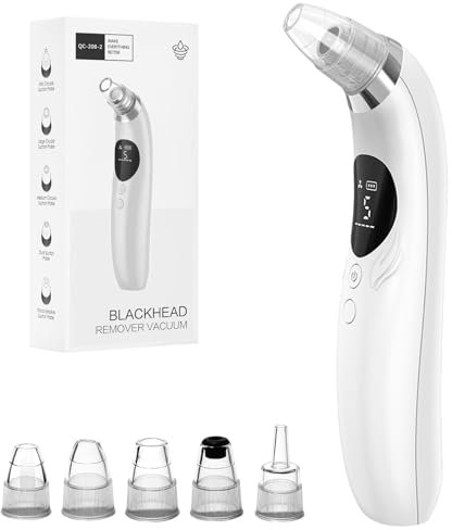 Flintronic 5 en 1 Aspirateur Point Noirs, Extracteur de Comédon Electrique, Tire Comedons Nettoyant de Pores, 5 Sondes et 5 Modes, USB Rechargeable, pour l'élimination des Blackheads, Boutons, Graisse