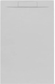 Plato de ducha 100 x 70 cm gris perla Line Plus de resina y polvo de mármol con rejilla lateral de marmorresina – Frascio