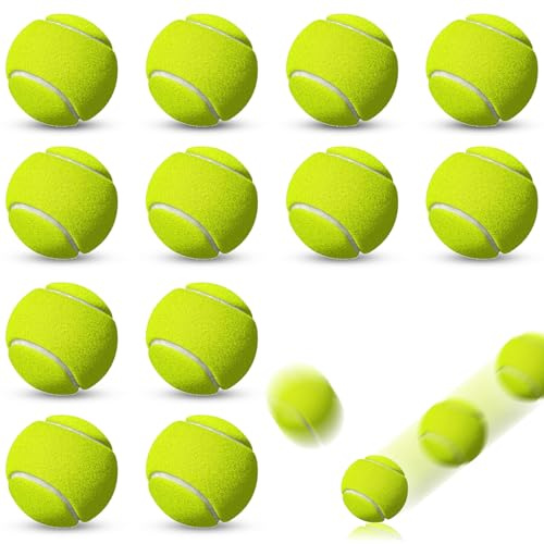 Foydream 12 Pezzi Pelotas de Tenis, Palline da Allenamento per Principianti Avanzati, Palline da Tennis per Cani, Palla da Tennis Gialla, Cani, Accessorio di Allenamento