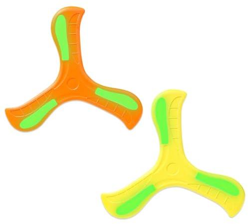 ZORVYN 2 Stück Fluoreszenz Dreiflügelig Bumerang für Kinder, Outdoor Wurfspiel, EVA Frisbee Soft, Sicher in der Anwendung, Outdoor Spielzeug, Geschenke für Kinder 6 7 8 Erwachsene Anfänger