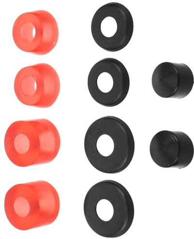 BCOATH Bushing Skateboard Amortisseur Transparent Rouge – Kit 1 Jeu de Coussinets de Camion Rigides pour Trucks de Skateboard et Longboard, Accessoires de Fixation et Rondelles