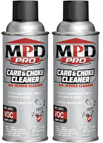 MPD Pro Carburetor & Choke Cleaner Spray – Fast-Acting Formula Removes Varnish, Gum & Sludge – Restores Airflow & Throttle Response – Low VOC, 45% Compliant – (Pack of 2)