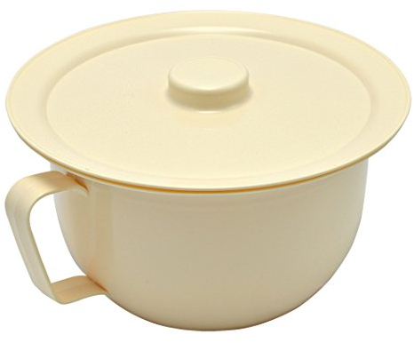 Pflegehome24® Nachttopf mit Deckel, creme, Stechbecken Bettpfanne