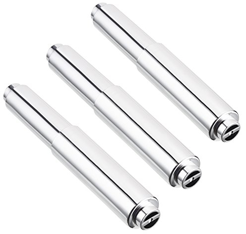 3 Pack Toilet Paper Holder Roller Toilet Tissue Holder Replacement Plastic Spring Loaded (Chrome Big End)
