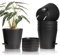 T4U 20cm Kunststoff Blumentopf mit Bewässerungssystem, 6er-Set Selbstbewässerung Übertopf mit Untersetzer, Rund Pflanzkübel für Innen und Balkon Garten Pflanzen Sukkulenten Kaktus, Schwarz