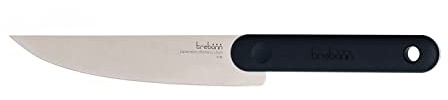 Trebonn - Salami knife Black Edition, coltello da cucina per salumi, lama in acciaio inox giapponese 18 cm / 7. Manico soft-touch antiscivolo