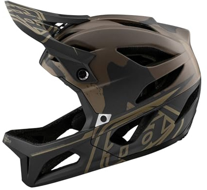 Troy Lee Designs Stage Adult Mountain Bike Downhill Enduro Helmet W/MIPS, Stealth Camo, Olive, X-Small/Small