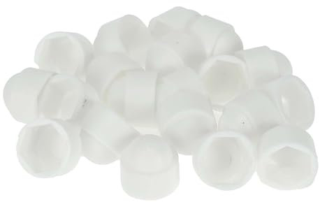 INFINAUTO Wheel Lug Nut Bolt Exterior 19mm Rims Tire Nut Screws Dust Cap Cover Nut Protection Plastic White